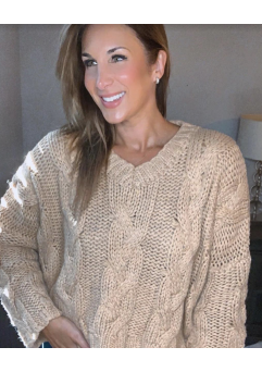 Cable Knit Sweater Camel